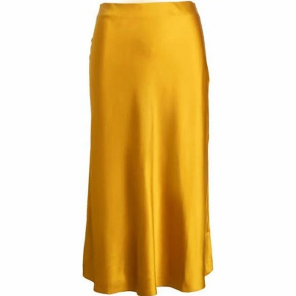 codexmode Dresses & Skirts - CODEXMODE Marigold yellow Satin Bias Cut Midi Skirt Sz L